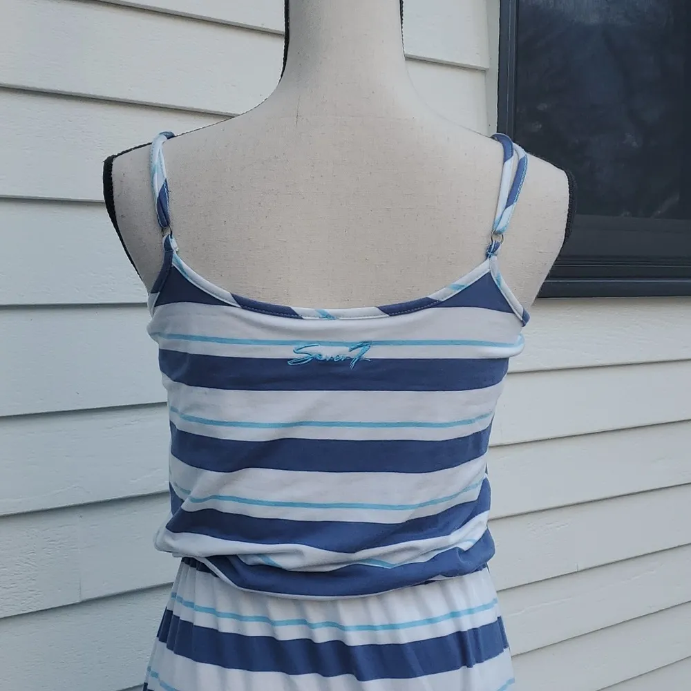 Seven7 Striped Sleeveless High/Low Dress with Elastic Waistline - Image 6