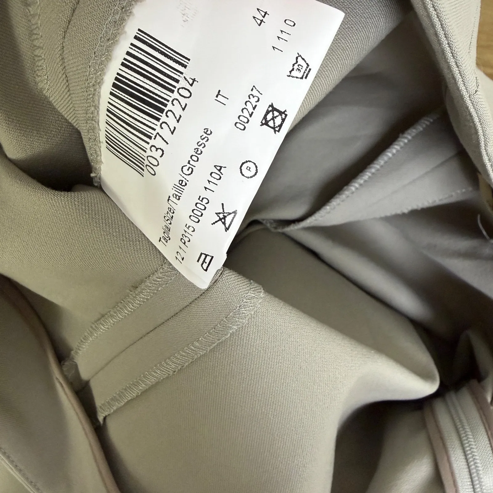 Piazza Sempione Audrey Cropped Trouser Pants Women 44 Greige Pull On Career Slit - Image 10