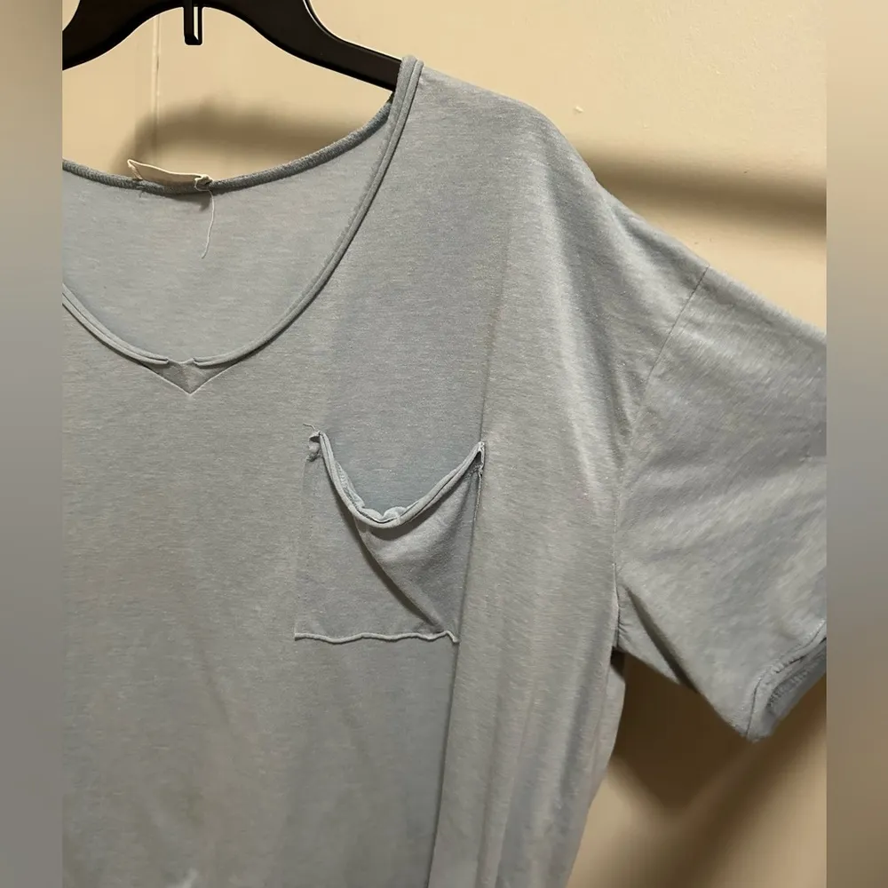 Zenana Dusty Blue Oversized Short Sleeve Top size medium - Image 3