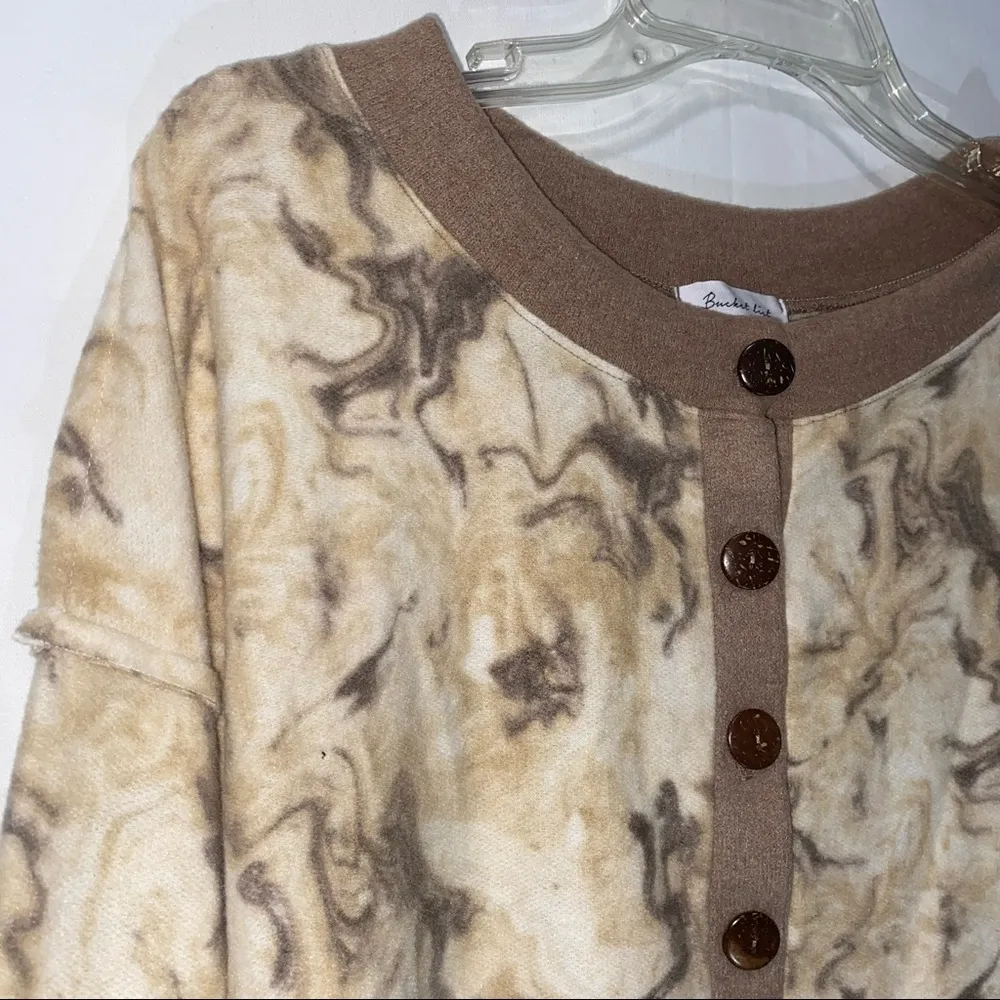 Bucket List Sweater Top Women’s Large Brown - Image 2