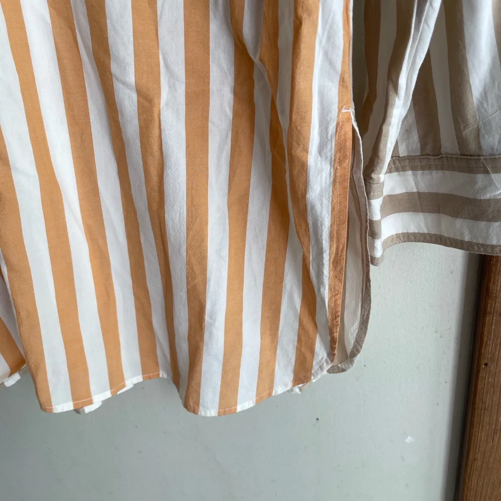 Madewell Signature Poplin Oversized Striped Shirt Ochre Fresco - Image 7