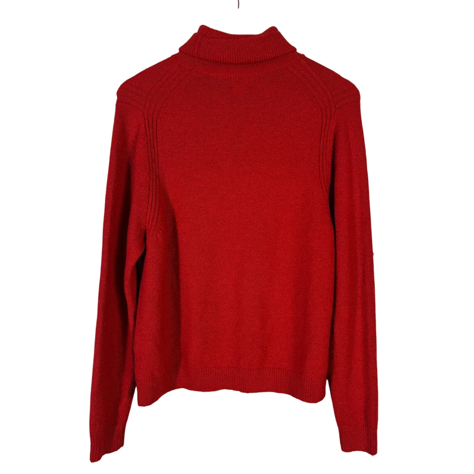 A New Day Turtleneck Sweater Womens M Red Knit Fuzzy Cozy Minimalist Holiday - Image 4
