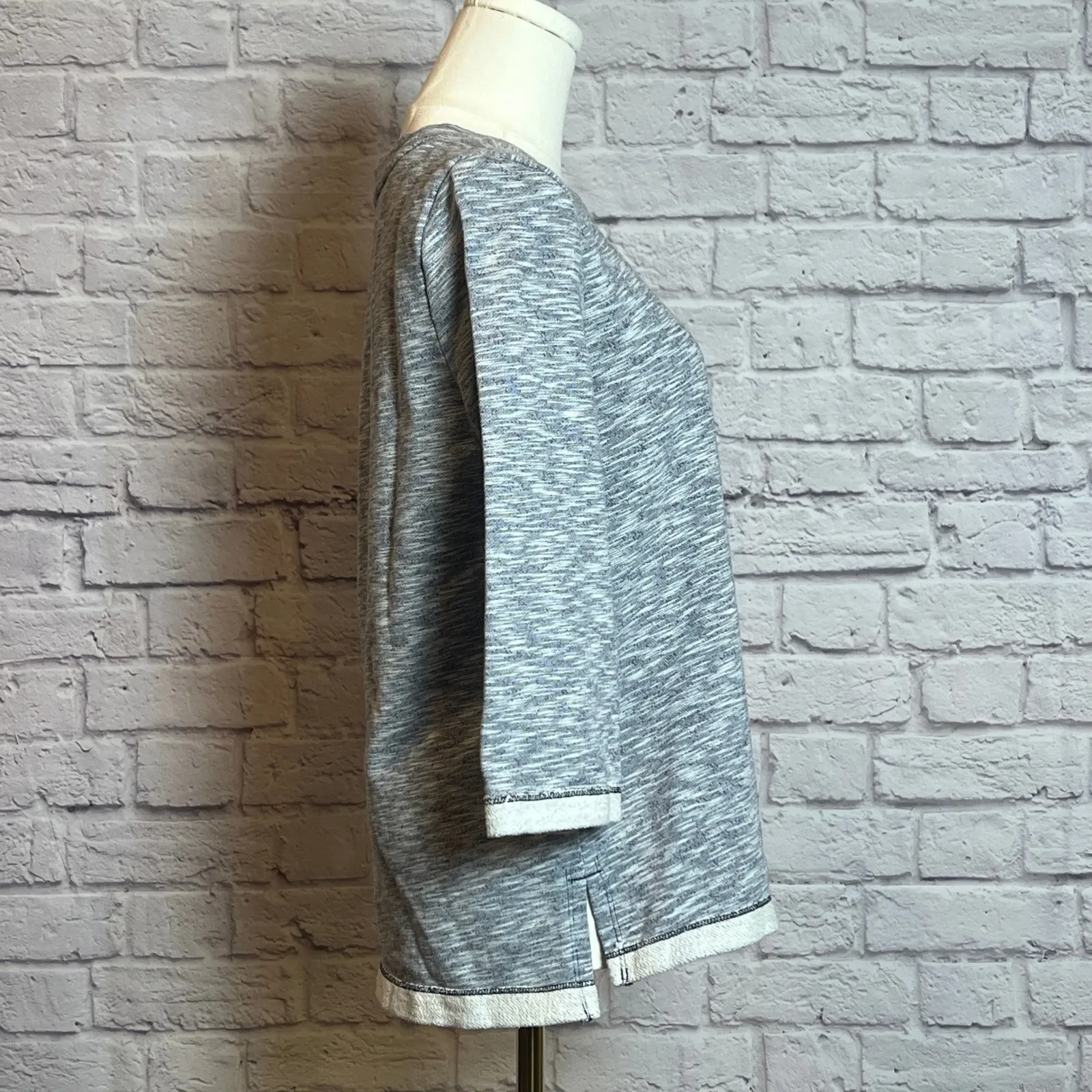 Gap True Indigo Blue Marled French Terry Pullover Sweatshirt Medium - Image 2