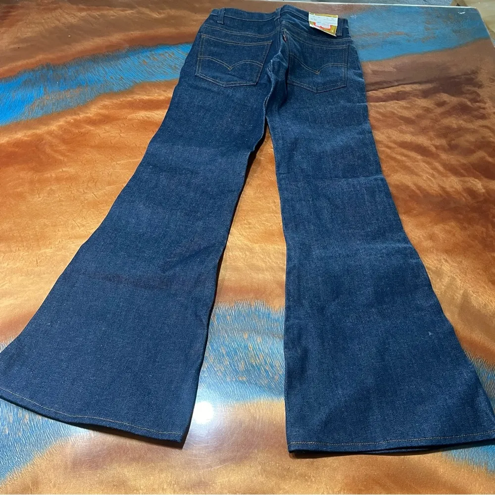 Vintage NOS Levis Big Bells Jeans 28x31 dark wash made in USA new flare leg - Image 2