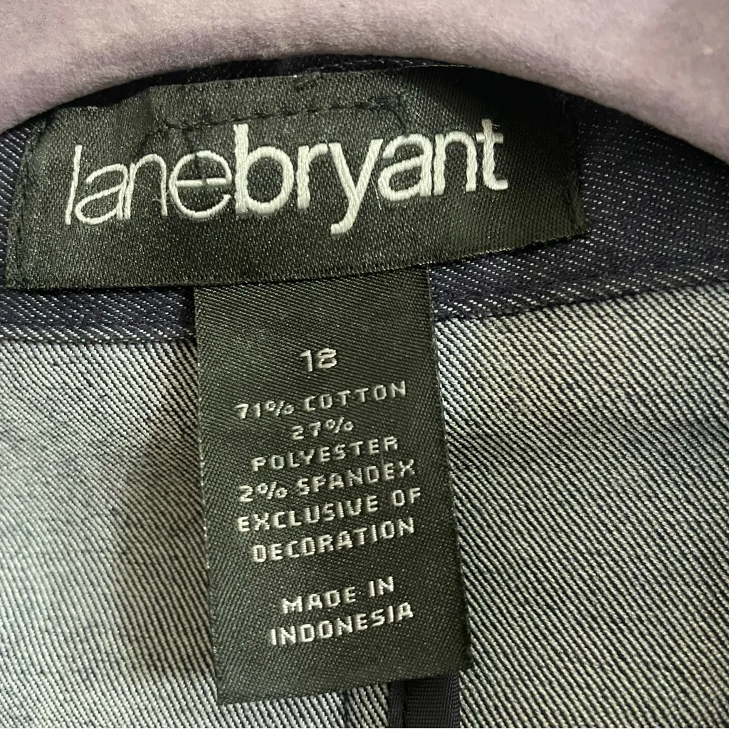 Lane Bryant 18 Denim Blazer Ruffles Career Office Work Business Casual - Image 4