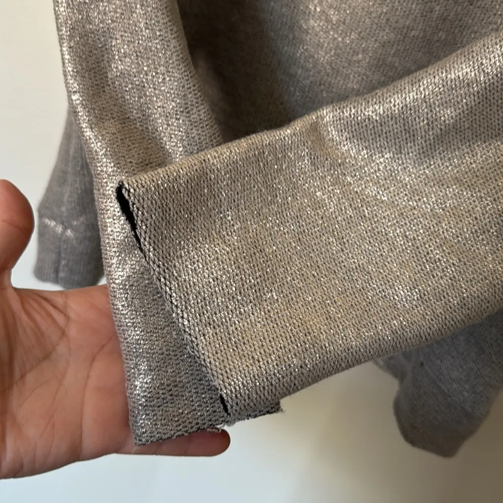 Bailey 44 Kiara Women's Metallic Silver Choker V-Neck Top Medium - Image 5