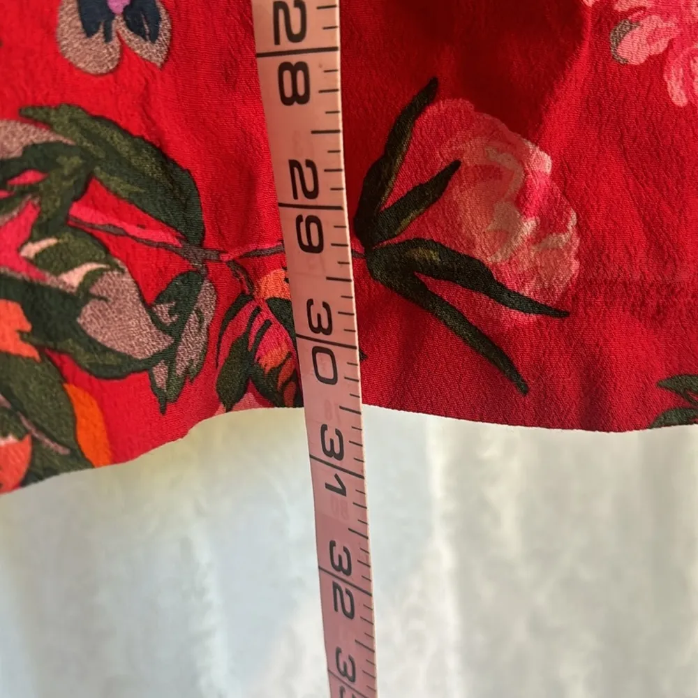 ZARA  RED FLORAL MINI DRESS SZ:M - Image 4