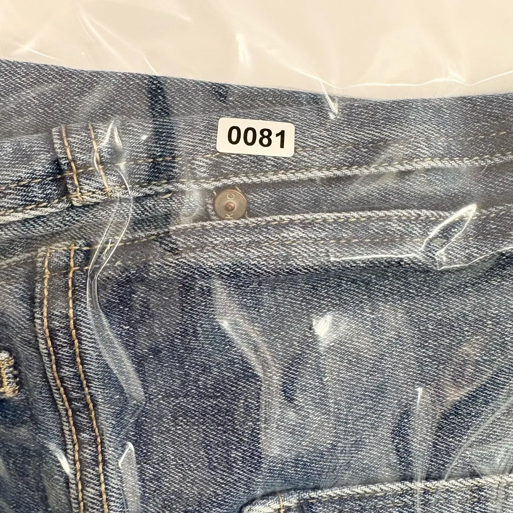 KanCan High Rise Wide Leg Denim Flare Jeans Frayed Hem Stretch Size 13/30x30 Blue - Image 12