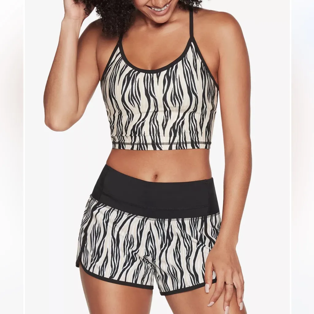 New Skechers DVF: Diane Von Furstenberg Black Racerback Bra Longline Lar… - Image 5