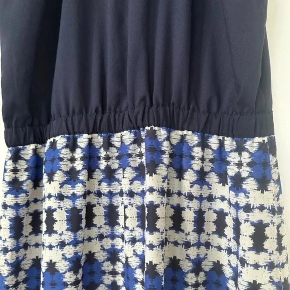 J.Crew Factory maxi halter/racerback dress side slit navy blue size 6 preloved White - Image 6