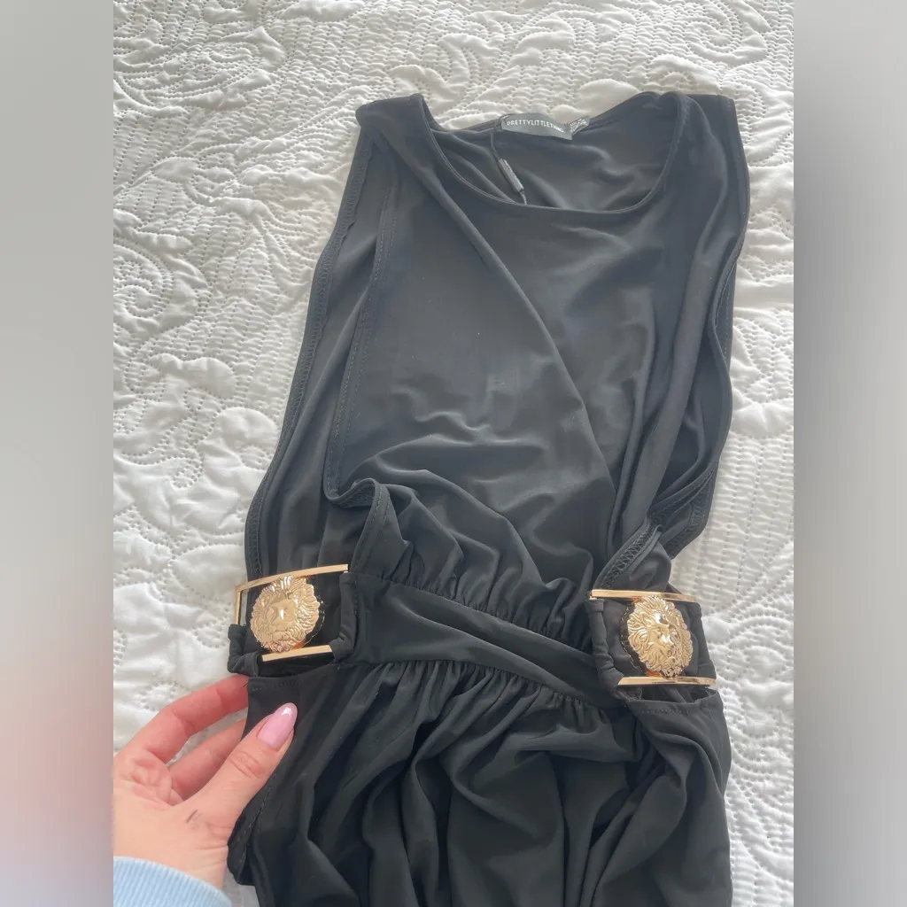 NWT PLT BLACK LION BUCKLE MAXI DRESS WITH SPLIT S - Image 2