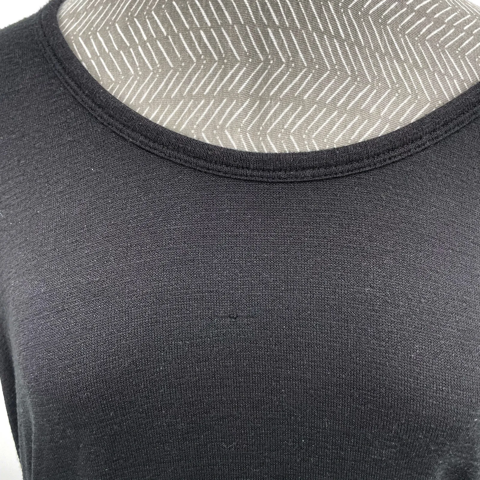 Black Knit Neutral Maternity Top Short Sleeve Gathered Stretch Market & Spruce L Size undefined - Image 5