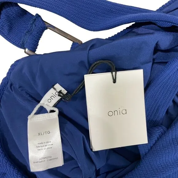 ONIA NWT $189 blue Jenna Asymmetric One‎ Piece Swimsuit XL - Image 6