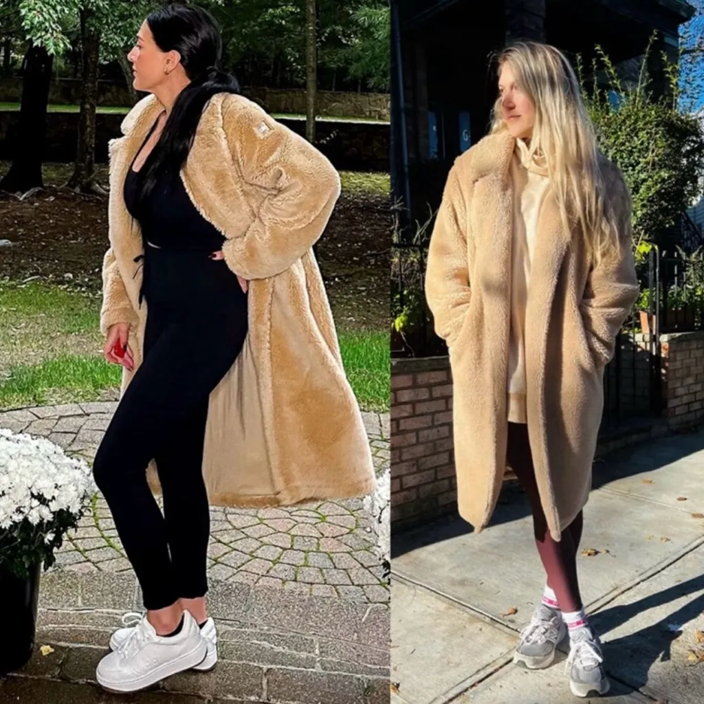 NWOT Alo yoga oversized Sherpa Teddy coat in camel size XS - Image 3