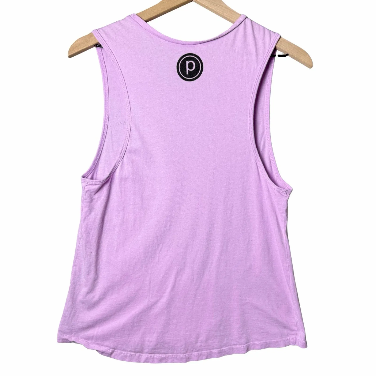 Pure Barre “Summer tuckin” Muscle Tank Light Pink 100% Cotton Women’s Size L - Image 2