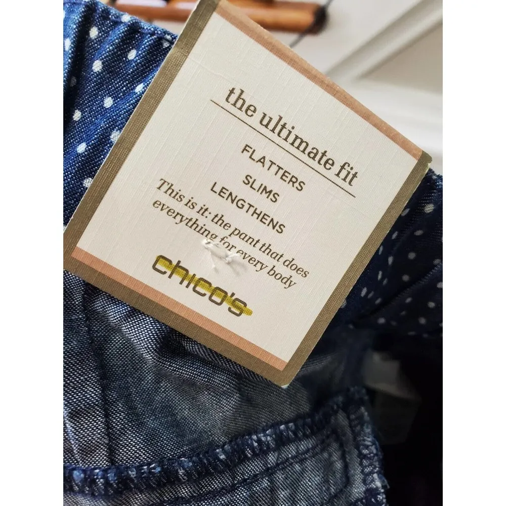 Chico's Women's Blue Cotton Ultimate Fit Comfort Waist Bermuda Shorts Size 2 - Image 9