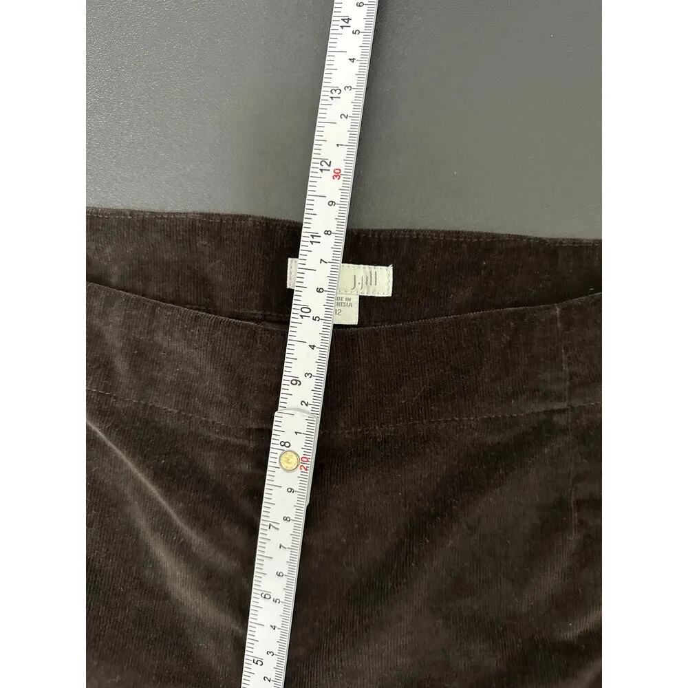 J. Jill Dark Brown Corduroy Cotton Blend Side Zip Pants Women's Size 12 - Image 9