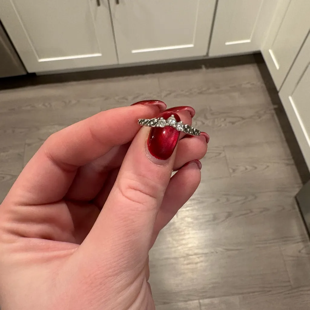 Pandora Silver Ring with Sparkling Stones - Image 2