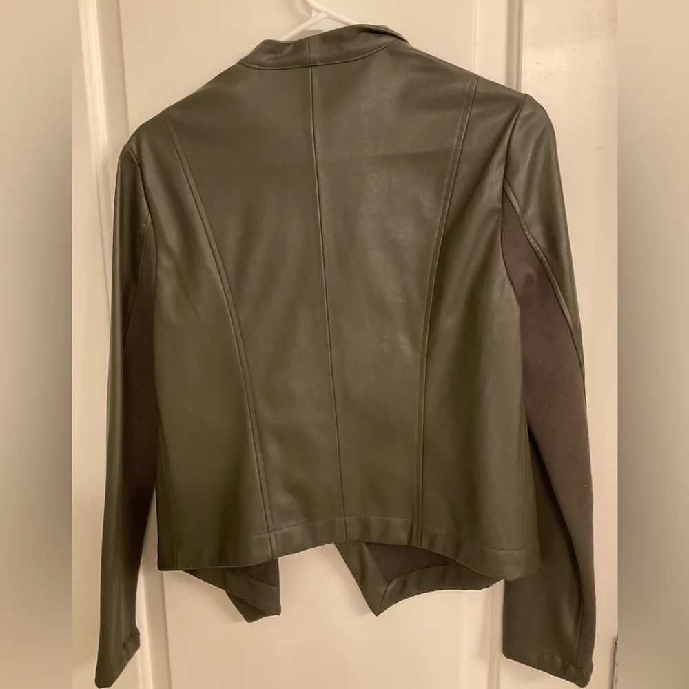 BB Dakota Peppin Olive Green Vegan Leather Jacket S - Image 3
