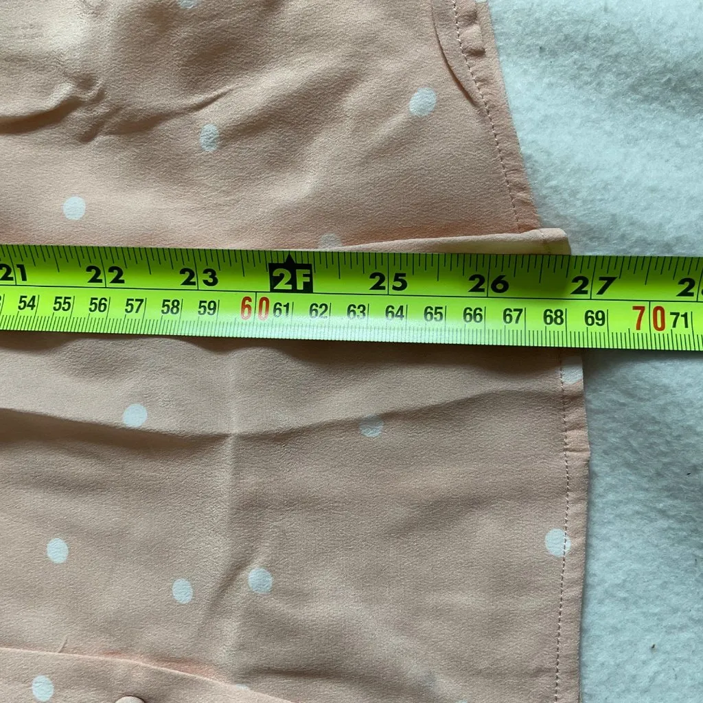 NWT Sezane silk Florence Shirt Pea Powder pink button down polka dots  SZ6bust38 - Image 5