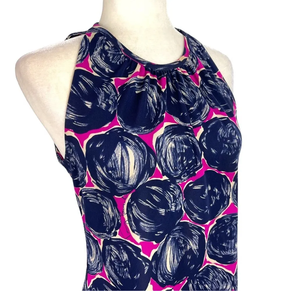 Tory Burch Flinnia Printed Dress Wild Orchid Knee Length Fitted Sleeveless Small - Image 10