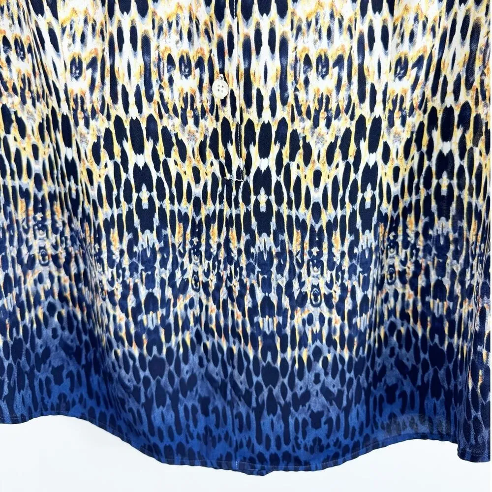 Cabi Womens Love Popover Blouse Button Up Multipattern Peter Pan Collar Small - Image 3