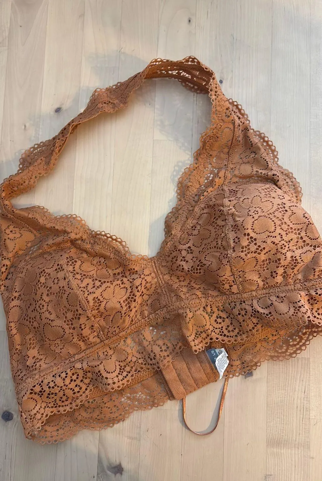 Burnt Orange  Lace Padded Bralette Halter - Image 4