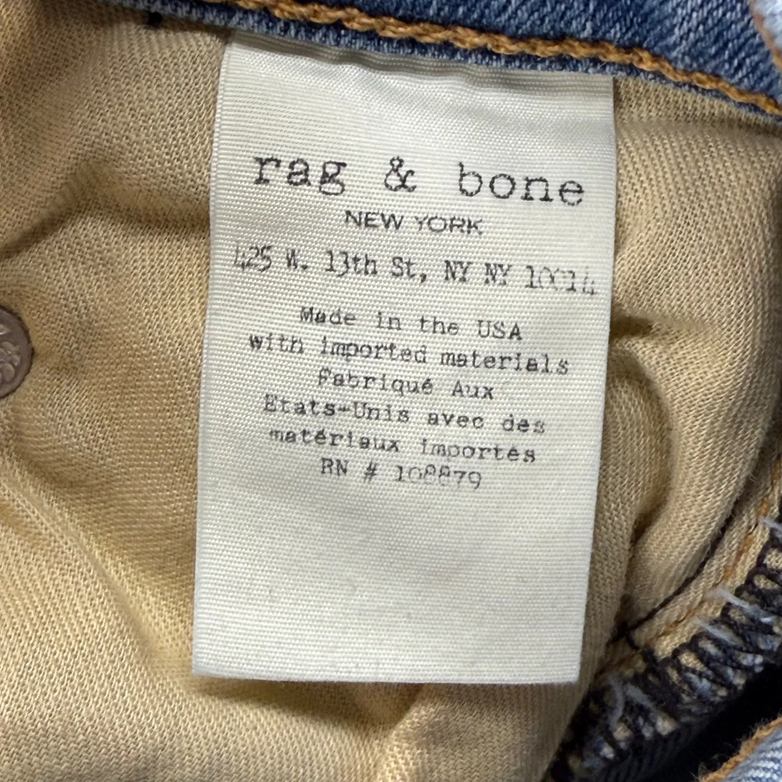 Rag & Bone Skinny Jeans Distressed Denim Light Wash‎ Made in USA Women's 24 - Image 8