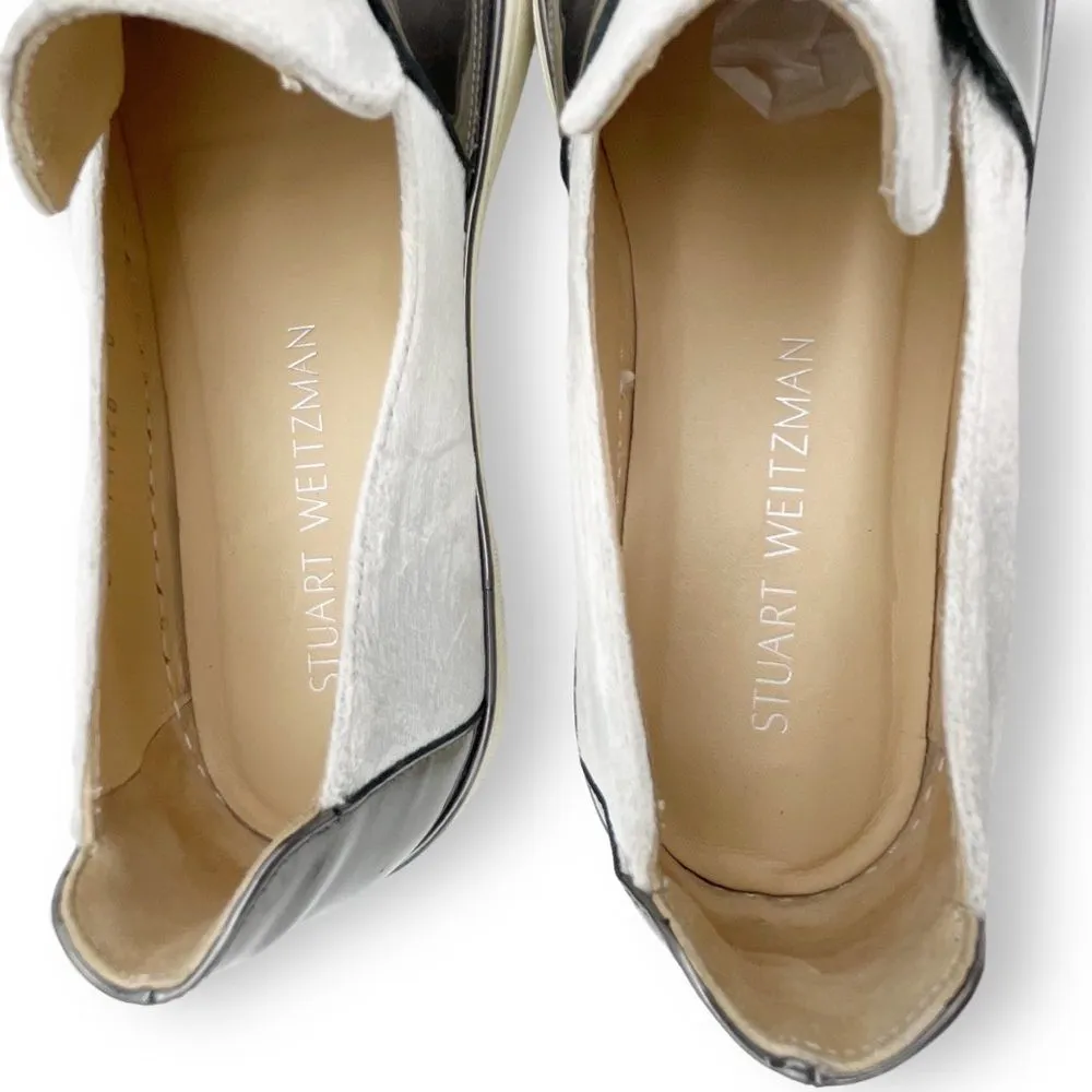 Stuart Weitzman Boyband Argento Velvet Platform Sneaker Silver Platinum Size 8 - Image 12