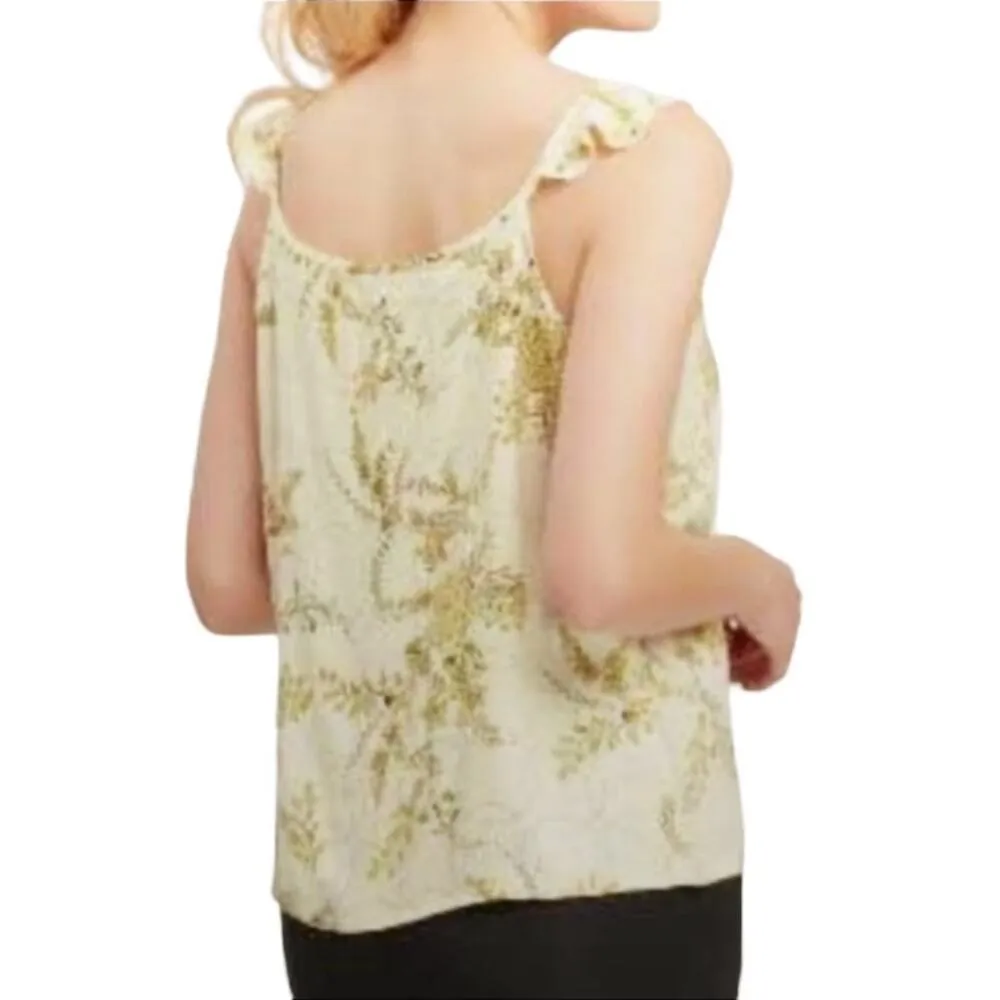 NWT World Market Annalisa Floral Print Ruffle Tank Top Size Small/Medium Green - Image 4