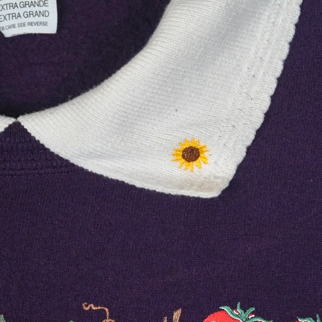 Vtg Cracker Barrel Harvest Moon Sweatshirt Women's 2XL Purple USA Cottagecore Size XXL - Image 5
