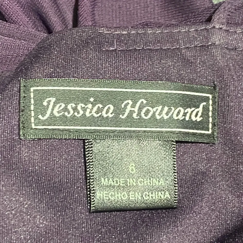 Jessica Howard Violet Plum Purple Empire Waist Beaded Dress - Image 8