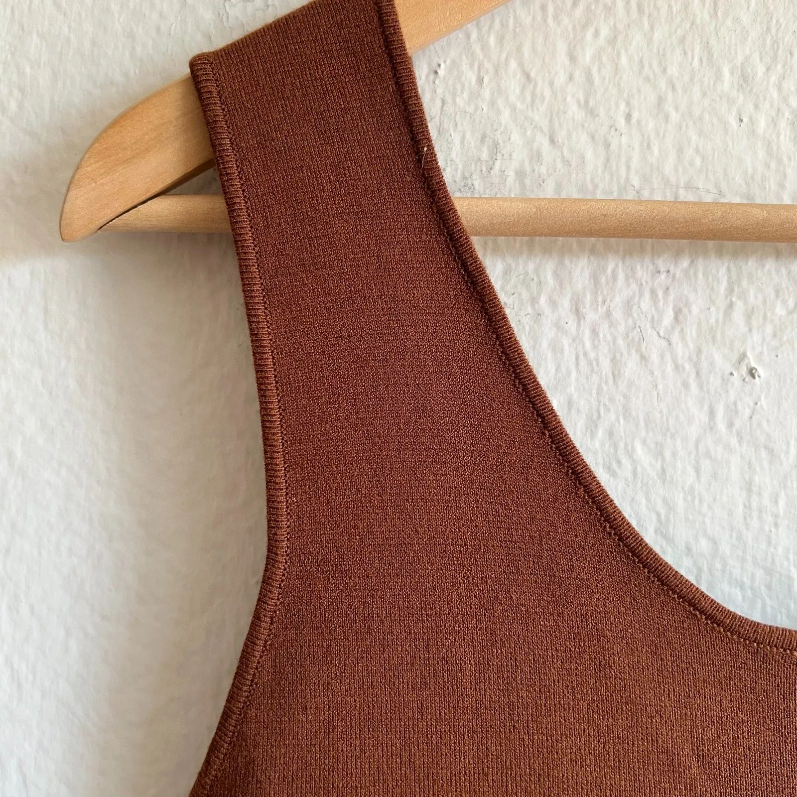 NWOT Zara Brown Knit Sleeveless Bodycon Maxi Dress Womens Medium - Image 8