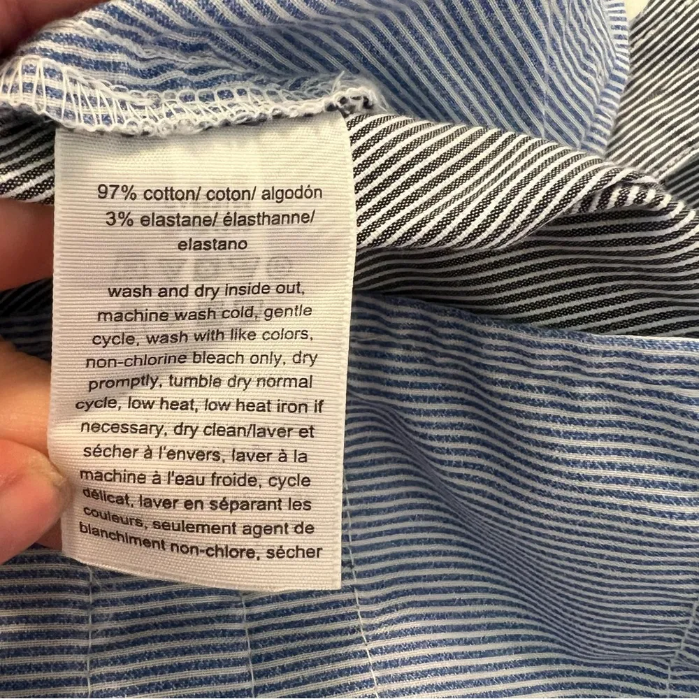 Tommy Hilfiger Bermuda Shorts Blue White Pinstripes 18W - Image 11