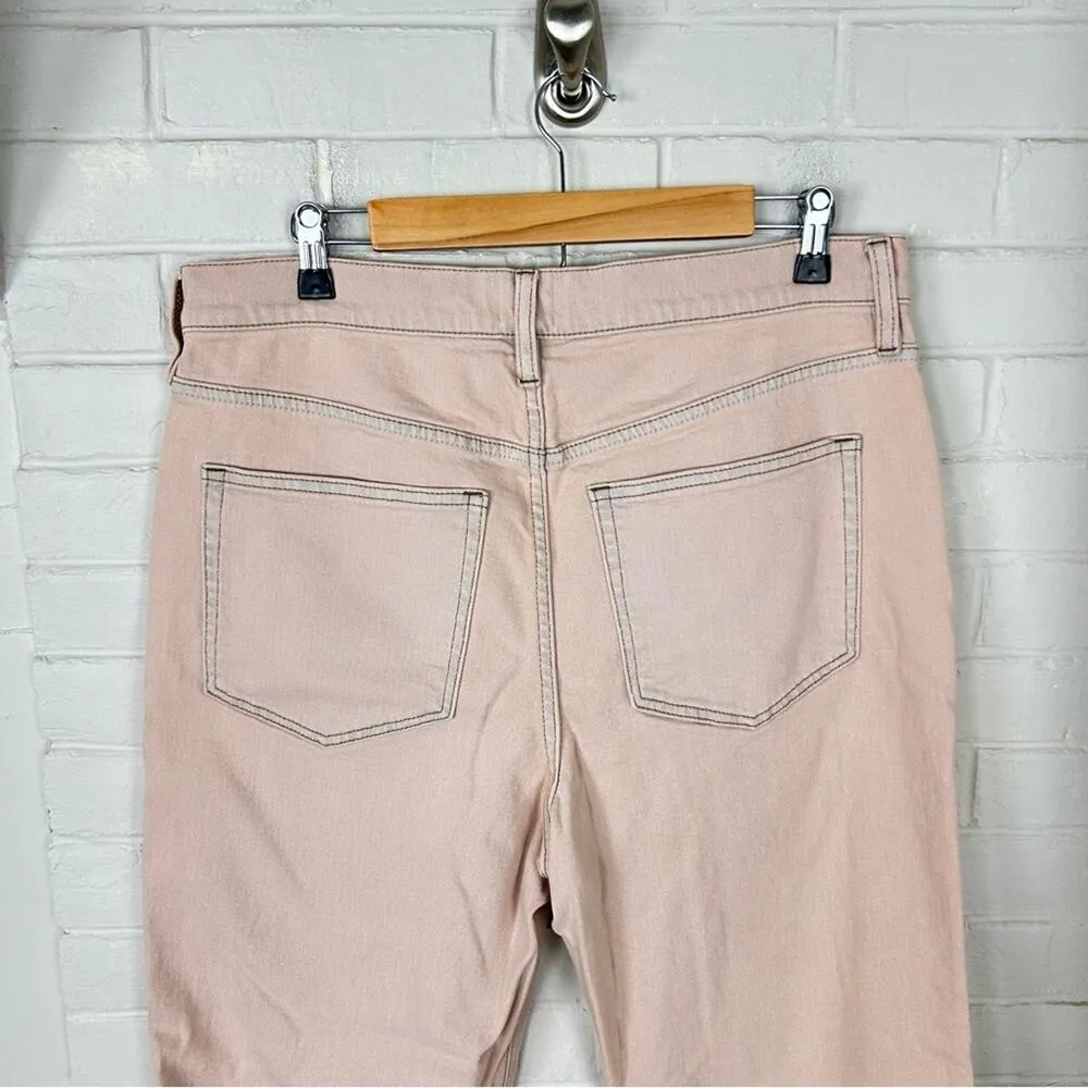 J.Crew Pink Light Faded Wash High Rise Straight Leg Denim Size 31 - Image 8