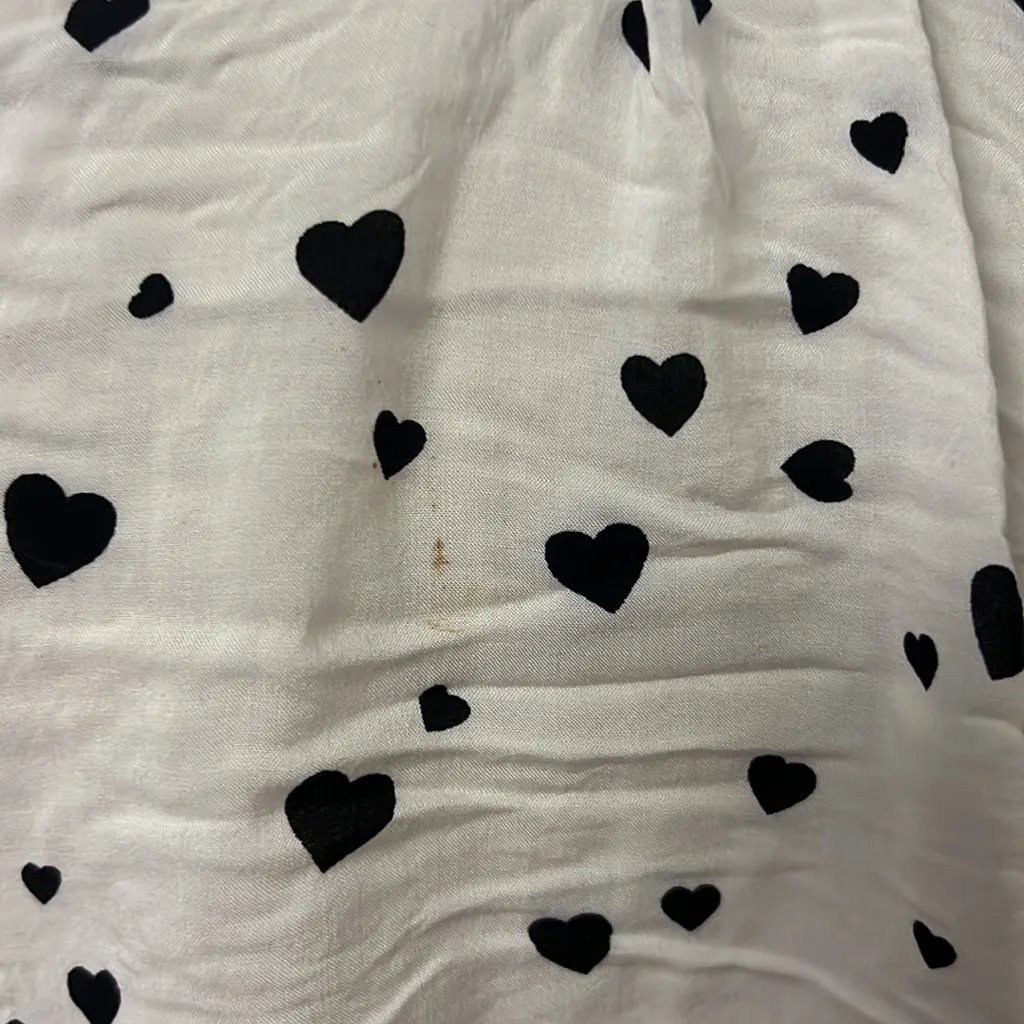 MD love tree white light cotton heart dot button up - Image 4