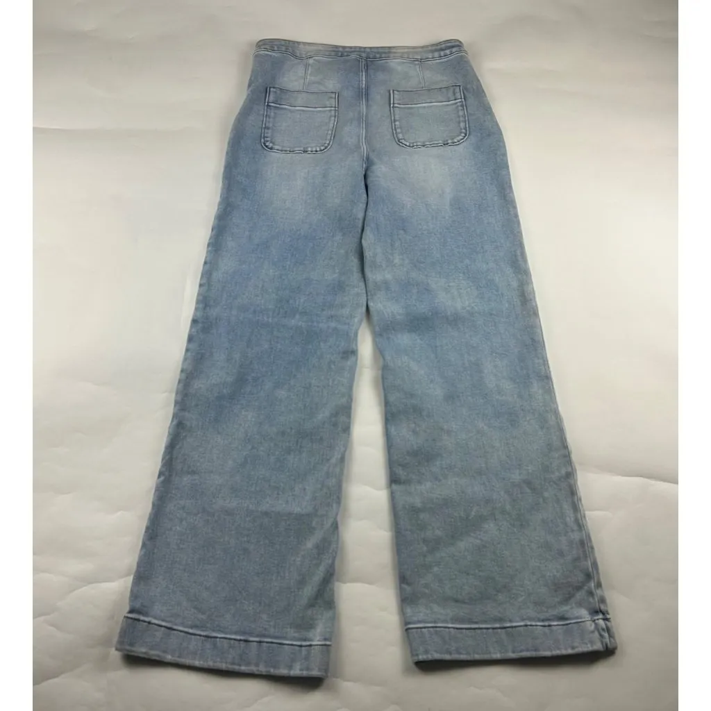 LC Lauren Conrad Acid Wash Stretch Denim High Rise Wide Leg Jeans 14 - Image 5
