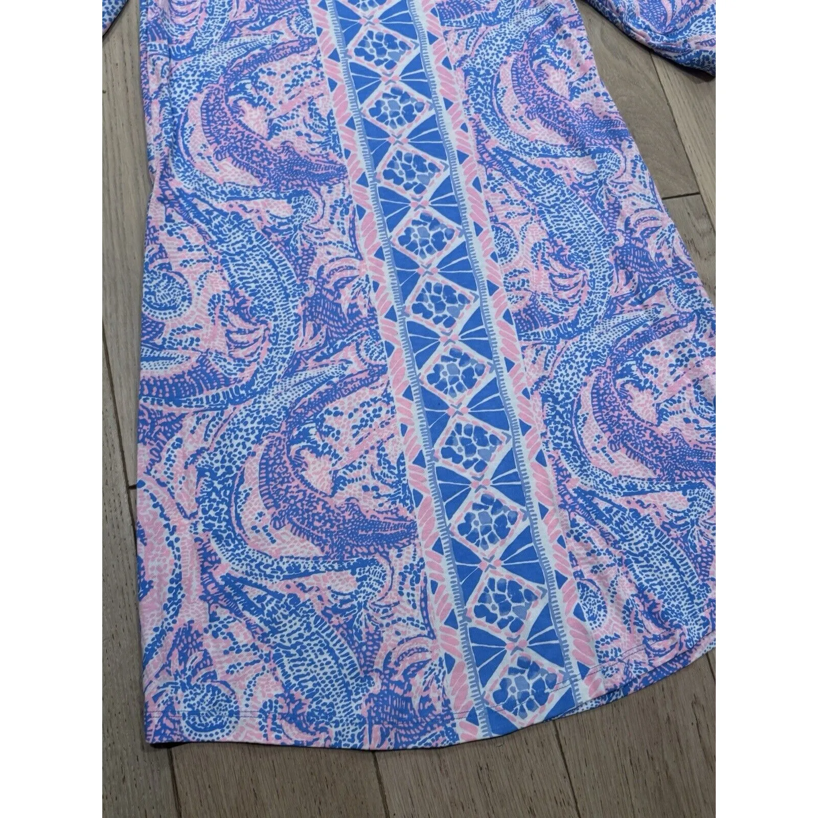 Lilly Pulitzer Size XS Preston A-Line Dress Gator Geometric‎ 100% Pima Cotton - Image 4
