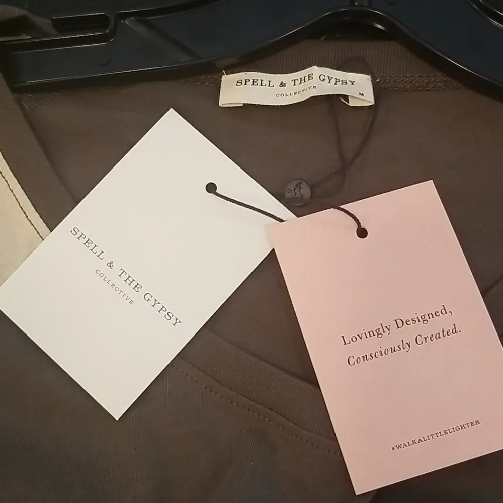 💕SPELL & THE GYPSY💕 Eagle Angel Raglan Tee M NWT Gray Size M - Image 15