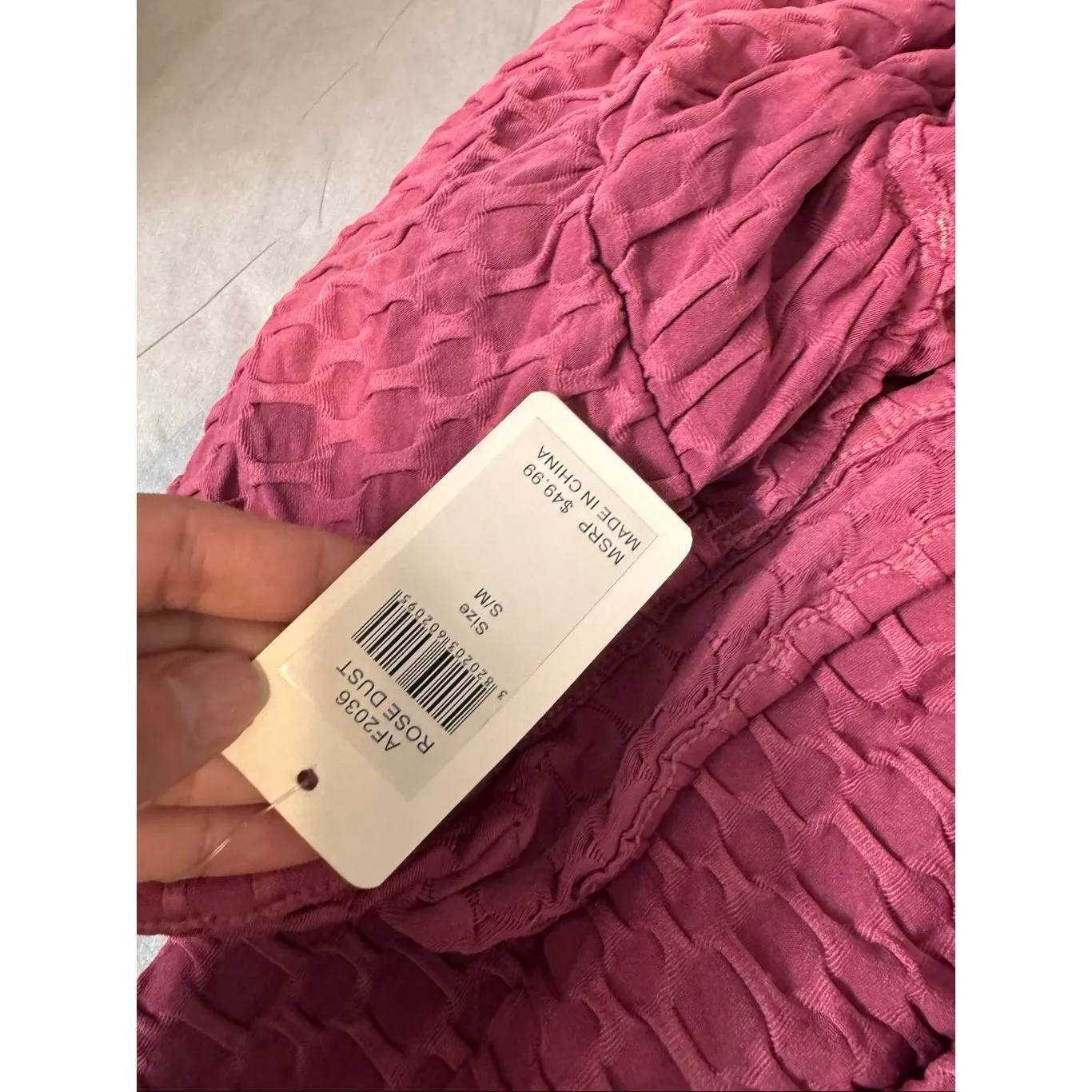 Rose Textured Honeycomb Jumpsuit S/M Red - Image 7