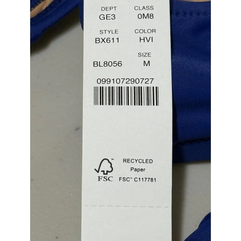 NWT J. Crew Heritage Scoopneck Bikini Top Swimwear BX611 Royal Blue Women Size M - Image 9