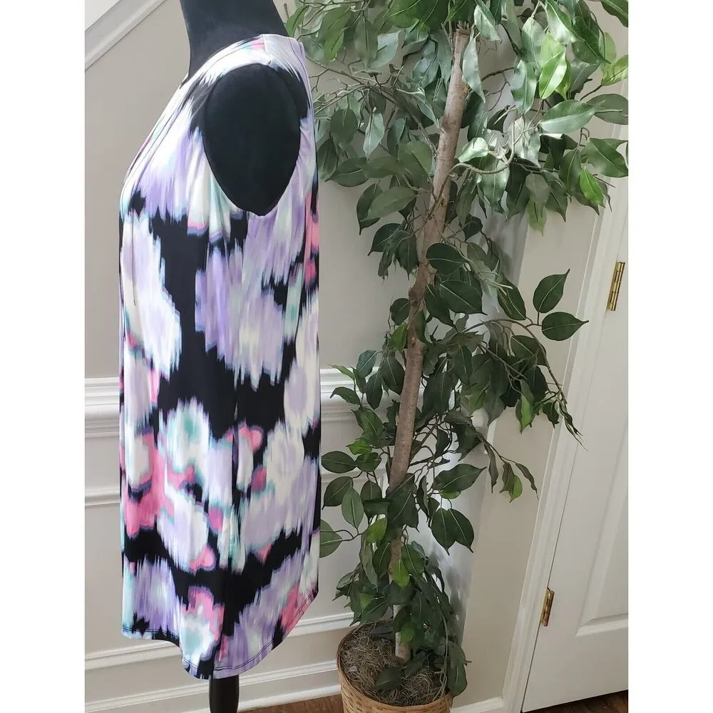 Calvin Klein Women's Multicolor Round Neck Sleeveless Knee Length Dress Size M - Image 6