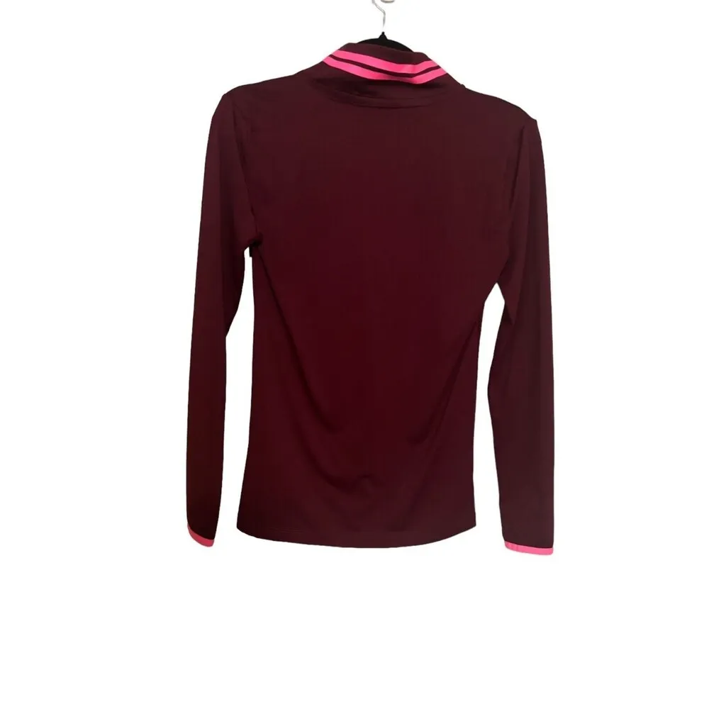 VS PINK ULTIMATE Size XS Burgundy Dark Red Pink 1/4 Zip Track Jacket Pullover - Image 3