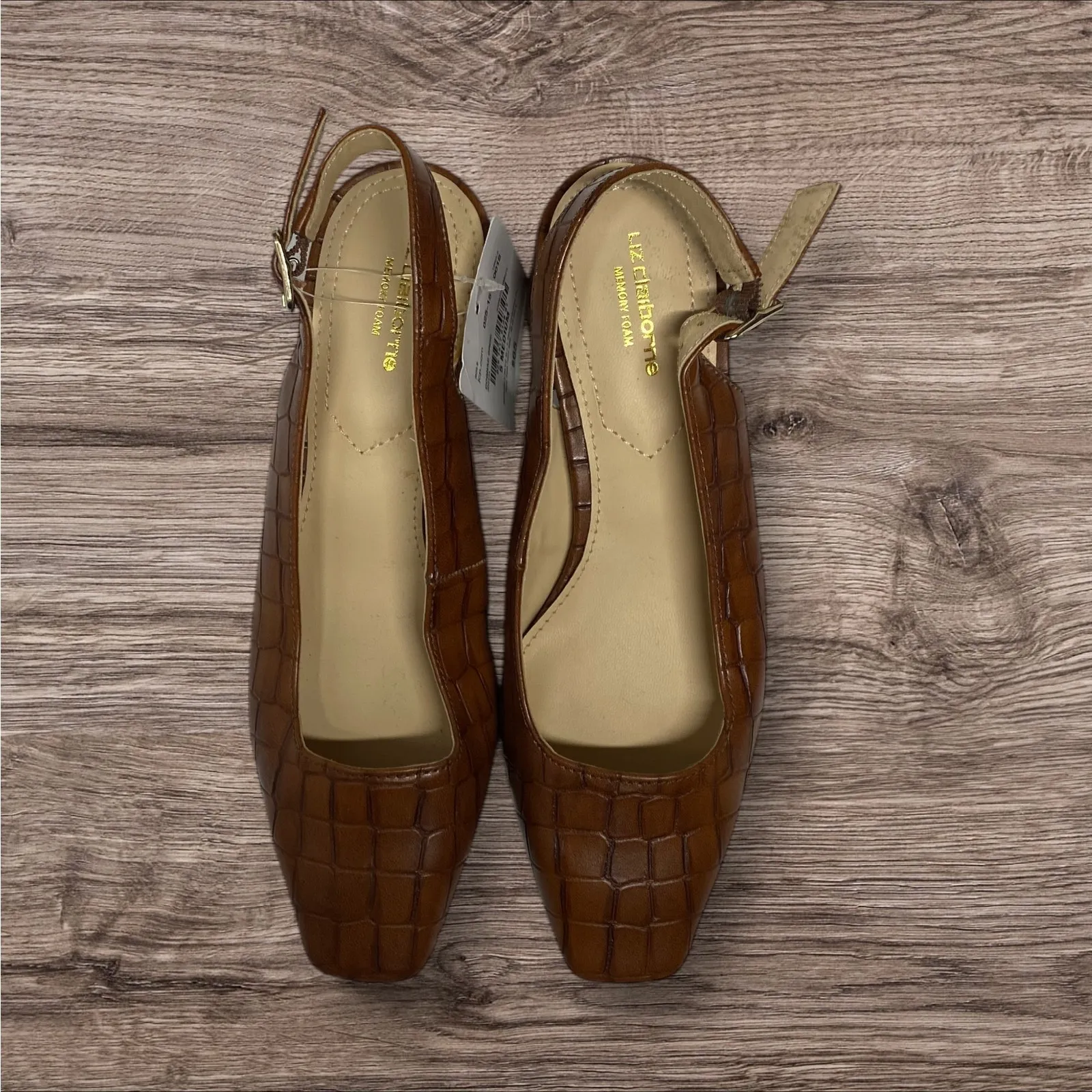 Brand New Liz Claiborne Women's Size 5 Brown Faux Slingback Heels Pumps - Image 3