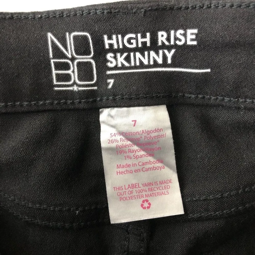 No Boundaries Juniors Hi Rise Skinny Jeans Stretch Black Size 7 - Image 3