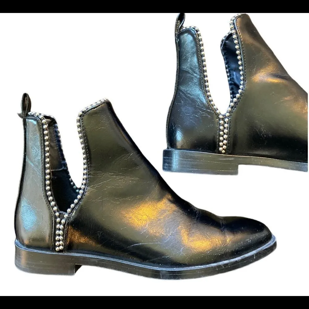 #300 ZARA black studded cut out ankle booties - Image 4