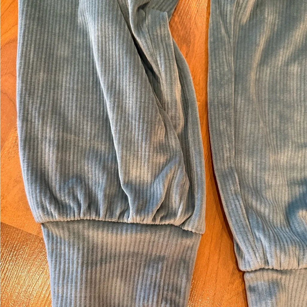 Victoria’s Secret on point velour jogger pant teal ribbed size‎ medium - Image 2
