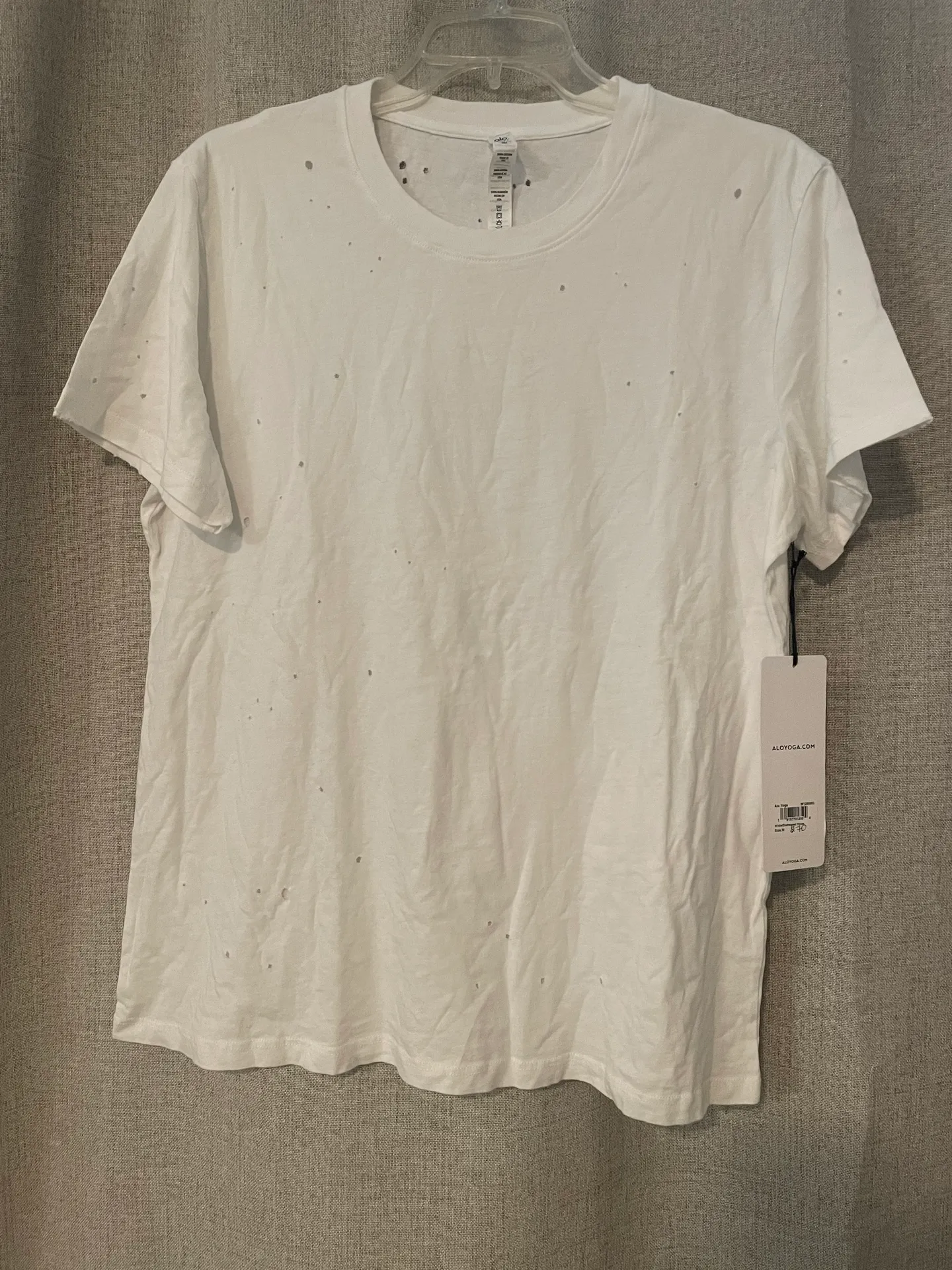 Alo Yoga Alo | White Distressed Tee | M - Image 2