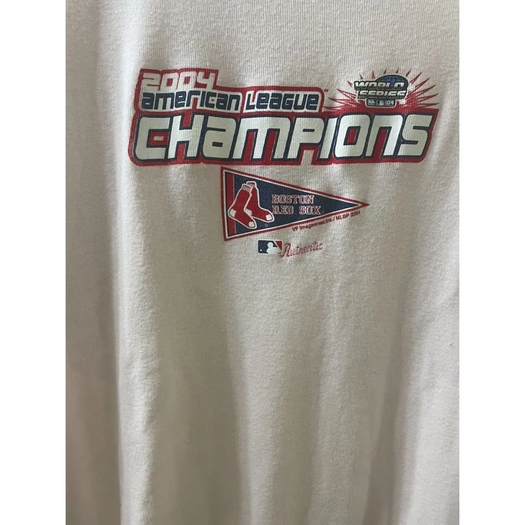 VTG Womens Anvil Boston Red Sox 2004 World Series Champions T-Shirt Size XL PINK - Image 2