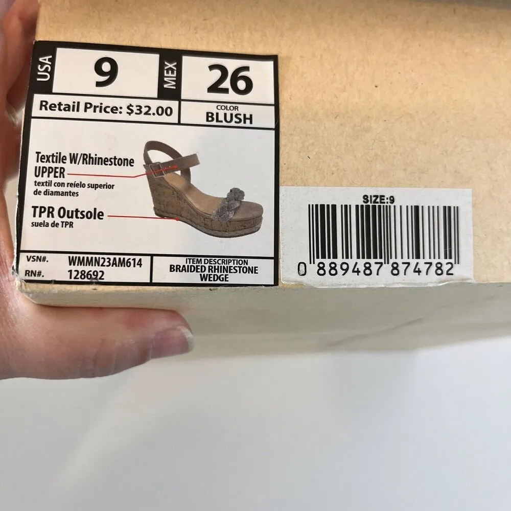 Madden NYC Women's Embellished Cork Wedges Size 9 COLOR PINK NWT - Image 18